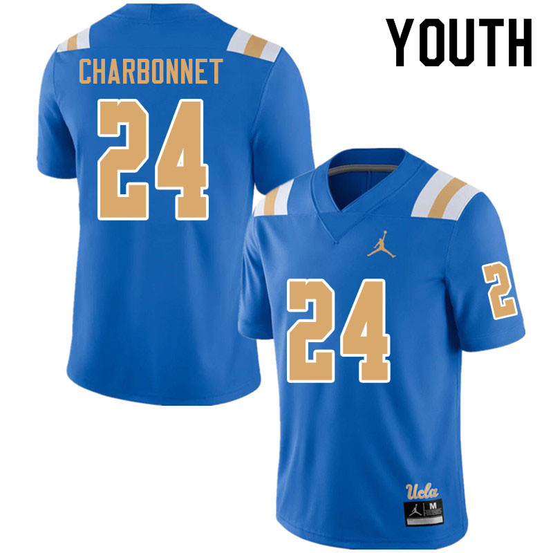 Jordan Brand Youth #24 Zach Charbonnet UCLA Bruins College Football Jerseys Sale-Blue